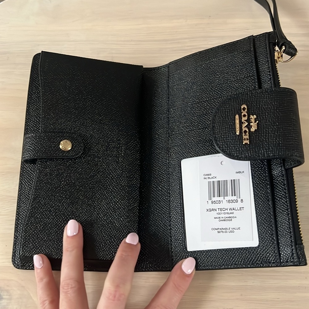 Coach C2869 Black Phone Wallet - Picture 2 of 3